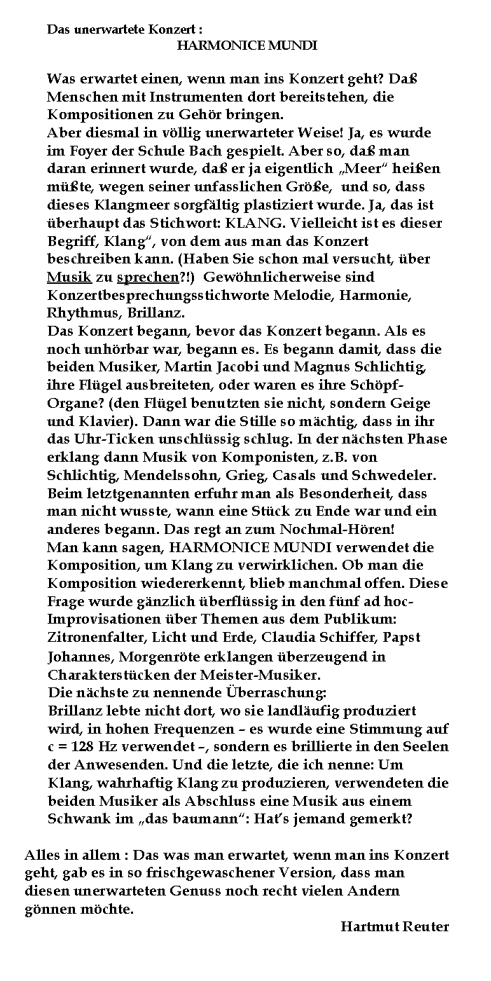 (Das unerwartete Konzert)