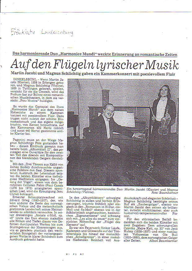 [Auf den Fl�geln lyrischer Musik]